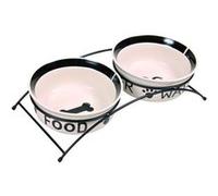 Trixie Ensemble de deux gamelles Eat on Feet pour chien en céramique 1,6 l multicolore