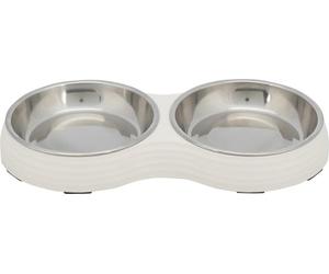 Trixie Set Mangeoire,Melam./AC.INOX.,2×0.2l/ø13/27×3×14,BL
