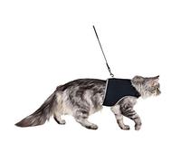 Trixie Harnais pour chat doux avec laisse - XL 36-54 cm - 1,20 m - Noir