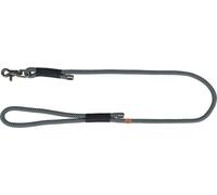 TRIXIE Soft Rope 1984001 Laisse pour Chien, Taille M-L 1,0 m/10 mm, Robuste, en Corde, avec Crochet Trigger Snap Hook, pour Chiens de Taille Moyenne, matériau Souple et Rond avec dragonne Noir/Gris