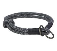 TRIXIE Soft Rope 1984701 Collier Anti-Traction pour Chien, Taille L, Tour de Cou 50 cm/13 mm, Noir, réglable en continu, en Corde tissée, Fermeture Facile