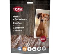 TRIXIE Superfoods Snack Pack - 4 variétés différentes - poulet, canard, bœuf et agneau - sans gluten - sans sucre ajouté - 4 x 100 g - 31854
