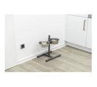 TRIXIE Bar pour chien avec 2 gamelles en acier inoxydable - hauteur réglable - blocage de la gamelle et protection contre les claquements - pieds en caoutchouc réglables - lavable au lave-vaisselle - métal/inox - 2 x 2,8 l - ø 24 cm - 24922