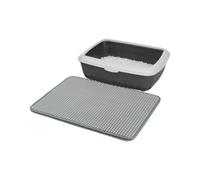 Trixie Tapis crible pour bac à litière 40364 – double couche EVA, stable, velcro – 40 x 55 cm Gris