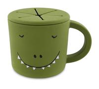 Trixie Tasse à goûter Mr. Dino en silicone 100% silicone de qualité alimentaire pour tout-petits - Durable, souple et anti-déversement pour une collation facile - Parfait pour les déplacements - Sans