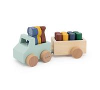 Trixie - Trixie Houten Dieren Auto met Aanhangwagen NEUF