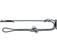 TRIXIE V-Leine 1984101 Soft Rope Laisse réglable en Corde tissée pour Chiens de Taille Moyenne et Grande Taille 2 m/10 mm Noir/Gris Longueur réglable en 3 Positions