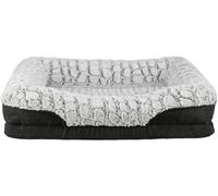 TRIXIE Vital Lino 37254 Lit orthopédique pour Chien 70 × 55 cm Noir/Gris - Coussin pour Chien de qualité supérieure avec Mousse à mémoire de Forme - Panier pour Chiens âgés - Doux pour Les