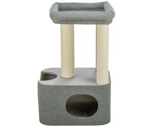 TRIXIE Viviana 44475 Arbre à Chat rectangulaire 86 cm Bleu/Gris - Arbre à Chat à Plusieurs étages avec de Nombreuses possibilités de griffer et de Jeux, Ainsi Que des lieux de Retraite - Confortable