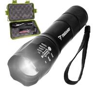 Trizand - Lampe de poche USB T6 L18368 Aluminium noir Rechargeable + Chargeur + Accu 2800Mah Trizand