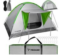 TRIZAND Tente de camping pour 4 personnes, 200 x 200 cm, imperméable, protection UV 3000 mm, avec auvent et moustiquaire
