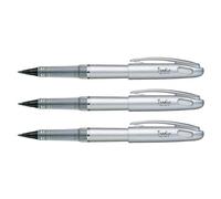 [TRJ74-ALU-3] Pentel Lot de 3 Feutres plume Tradio TRJ74 corps gris Alu encre...