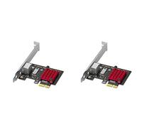 Trjgtas 2X Carte PCIE Carte Réseau Gigabit 2500Mbps Carte Réseau Filaire RJ45 10/100/1000Mbps Carte Réseau PCI-E 2.5G Adaptateur Réseau Carte LAN