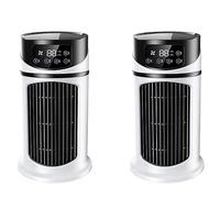 Trjgtas 2X Climatiseur Portatif Maison Mini Refroidisseur D'Air Climatiseur Portatif pour Bureau 6 Vitesses Vent Noir Blanc