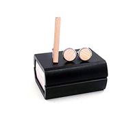 Trjgtas Bois Boutons de Manchette Pinces à Cravate Coffret Cadeau Ensemble Combo Boutons de Manchette Pinces à Cravate Bijoux pour Hommes (Couleur : B, Taille (Couleur : B, Taille (A comme le montre l'image)