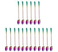 Trjgtas Cuillères à café de 18 cuillères à café de couleur iris, cuillère à désert de glace, cuillère à cocktail, cuillère de mélange