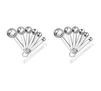 Trjgtas Ensemble de Tasses à Mesurer en Acier Inoxydable, Petite Cuillère à Soupe, Cuillères à Café, Ensemble 12 avec Niveleur Bonus, pour Sec et Liquide