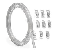 Trjgtas Kit assortiment de colliers de serrage en acier inoxydable de 3 m, collier de serrage à vis sans fin pour conduits, tubes et conduites de carburant