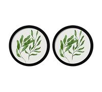 Trjgtas Lot de 2 cadres en bois ronds de 25,4 cm DIY à suspendre au mur Support d'image en bois Décoration de la maison (Noir)