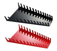 Trjgtas Lot de 2 organiseurs de clés en métal : plateau de support de clés premium, solutions de stockage murales pour clés (1 rouge et 1 noir