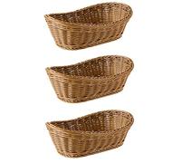 Trjgtas Lot de 3 corbeilles à ovales en osier tressé - 25,5 cm - Pour aliments, fruits, cosmétiques, table et salle de bain