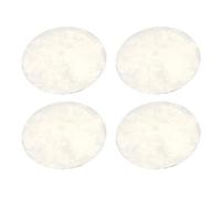 Trjgtas Lot de 4 tapis en fausse fourrure de mouton - 30 x 30 cm - Tapis de coussin doux moelleux (rond blanc)