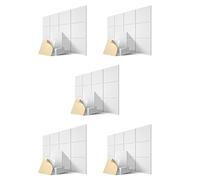 Trjgtas Lot de 60 panneaux acoustiques auto-adhésifs pour la maison, 30,5 x 30,5 x 0,4 cm, blanc
