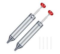 Trjgtas Pompe à dessouder en aluminium 2 pièces sans obstruction Dispositif d'aspiration de soudure, buse d'aspiration en silicone résistant aux