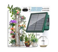 TRJZWA Arrosage Automatique Énergie Solaire, 2024 Dernier Programmateur Goutte Solaire Jardin avec Mode D'irrigation Réglable, Système Arrosage Goutte à Goutte avec 10M Tuyau Arrosage et 10 Goutteurs