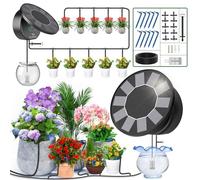 TRJZWA Arrosage Goutte à Goutte Énergie Solaire, 2025 Nouveau Couvercle Rond Kit Arrosage Automatique pour Intérieur et Exterieur Balcon Jardin Plante, Programmateur Arrosage avec 10M Tuyau Arrosage