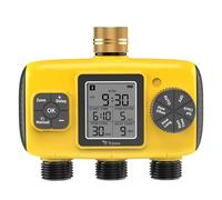 TRJZWA Programmateur Arrosage Automatique avec 3 Sorties,Tuyau Irrigation Chronométré,Arrosage Automatique pour Jardin,Système de Minuterie D'irrigation Numérique Étanche IP55 pour Jardin/Pelouse