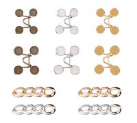 TRKETK 10 Pièces Bouton Jean Clipsable Ajustable avec épingle de Sûreté Réutilisables Clip de Serrage pour Pantalon Pas de Couture ni d'Outils Accessoires Déco pour Jeans Pantalons Jupes
