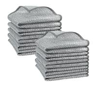 TRKETK 10 Pièces Chiffon de Nettoyage en Métal, Torchons à Vaisselle Multi-Usages en Fil de Fer 20 x 20 cm Chiffons de Nettoyage Réutilisables Chiffons à Vaisselle en Fil Métallique Double Couche