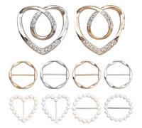 TRKETK 10 Pièces Métal T Shirt Clips, Ourlet Nœud Chemise Pince à Cravate Boucles D'écharpe Pinces à Cravate pour T-Shirts Circulaires Clips de Taille Réglables pour Femme Mode Vêtements