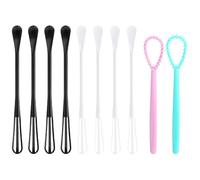 TRKETK 10 Pièces Mini 2 en 1 Fouet Cuillère Remuer Petit Fouet en PP Plastique Portable Multifonctionnel Convient pour Mélanger les œufs et les Sauces Mélangées Mélanger les Ingrédients