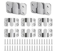 TRKETK 10 Pièces Supports de Montage Encastrés, Boucle Quincaillerie Murale en Acier Inoxydable Connecteur de Meubles Supports Suspension Emboîtement Robuste pour Images, Miroirs, Cadres (Argent)