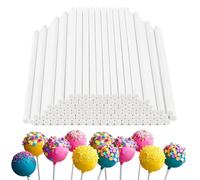 TRKETK 100 Pièces Batonnet Pop Cake, Bâtonnets en Papier pour Gâteaux 10 cm Baton Sucette Bâtonnets en Papier Fixes Baton Pop Cake en Papier Blanc pour Bonbons, Gâteaux, Biscuits et Desserts