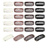 TRKETK 100 Pièces Forme U Clips d'Extension de Cheveux en Métal de Silicium - 6 Dents pour Perruques et Postiches - 4 Couleurs