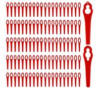TRKETK 100 Pièces Lames de Rechange en Plastique, Lames de Rechange Compatible Rouge Lame Coupe Bordure Tondeuse à Gazon Lame Plastique Coupe Bordure Lames de Rechange pour Coupe Bordure sans Fil