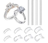 TRKETK 12 Pièces Ajusteurs de Taille de Bague pour Bagues Lâches, Ajusteur de Taille de Bague Invisible 2 Styles de Protection de Bague 12 Tailles S'adaptent à Presque Toutes Les Bagues