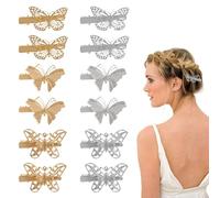 TRKETK 12 Pièces Cheveux Papillon Pince à Cheveux Antidérapante Cheveux Papillon en Métal Accessoires de Cheveux Accessoires de Coiffure élégants Pour Les Femmes et les Jeunes Filles