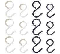 TRKETK 12 Pièces Crochets en S en Plastique Flexibilité du Cou Sûr et Silencieux Multifonctions Crochets Antirouille pour Suspendre Plantes Outils de Jardinage Tasses Vêtements Pots et des Bols