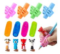 TRKETK 12 Pièces Poignées à Crayons pour Enfants, Guide Doigts Écriture Enfant Porte Crayon pour Enfants Grips pour Crayons en Silicone Ensemble de Correction Aide à L'écriture (Multicolore)