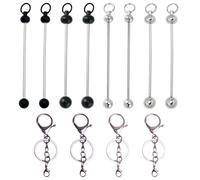 TRKETK 12 Pièces Porte-Clés En Perles Vierges Métalliques Accessoires de Porte-Clés de Bricolage Créatifs Et Mignons Pour Pendentifs la Fabrication Bijoux À Bricoler Soi-Même Accessoires