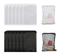 TRKETK 12 Pièces Sacs Filtrants pour Aquarium Sacs Filtrants en Maille de Médias Réutilisable avec Fermeture à Glissière pour Charbon Actif Biosphères Aquarium étang de Jardin