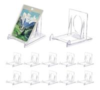 TRKETK 12 Pièces Support Présentoir, Supports de Plaque Affichage en Plastique Transparent Chevalets Présentoir de Livre pour Cadres Photo CD pour Photos, Plaques, Cartes, Téléphones