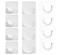 TRKETK 12 Pièces Supports Adhésifs pour Tringle de Rideau de Douche Supports de Tringle à Rideau de Douche Adhésifs Muraux pour Fixation Murale Salle de Bain et Cuisine Sans Perçage