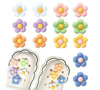 TRKETK 14 Pièces Breloques Fleur, Décoration Florale Charms avec Boutons PVC Shoe Charms Fleurs Charmes de Chaussure pour Filles Garçons Adultes Adolescents Cadeau Noël ou D'anniversaire