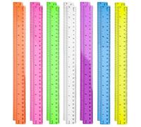 TRKETK 14 Pièces Règles Colorées en Plastique Transparent, Règle de Mesure de 30 cm Règle Incassable Règles Colorées et Métriques Résistantes aux Chocs pour École, Étudiants, Salle de Classe, Bureau