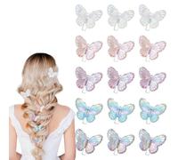 TRKETK 15 Pièces Mini Pinces à Cheveux Papillon Mignon et Brillant Magnifique Pince à Cheveux en Forme de Petit Papillon Jolis Accessoires de Coiffure pour Fête Pour Enfants et Femmes